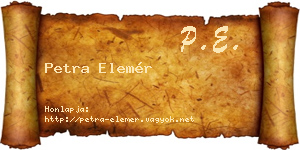 Petra Elemér névjegykártya